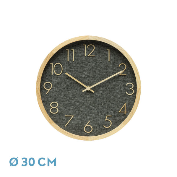 Reloj De Pared Rosellon Haya/gris 30x30x4cm Mov. Continuo