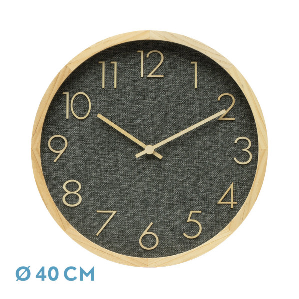 Reloj De Pared Rosellon Haya/gris 40x40x4,5cm Mov Continuo