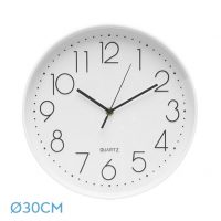 Reloj De Pared Tiempo Blanco 30d Mov.continuo