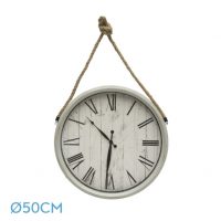 Reloj De Pared Zaman Blanco 50d C/cuerda Agujas Espada
