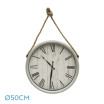 Reloj De Pared Zaman Blanco 50d C/cuerda Agujas Espada - Imagen 2