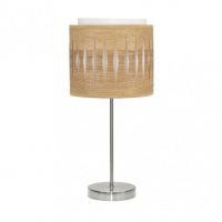 Sobremesa Alexandra 1xe14 Niquel/madera Clara 42x17x17 Cm