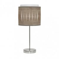 Sobremesa Alexandra 1xe14 Niquel/madera Gris 42x17x17 Cm