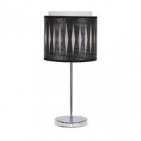 Sobremesa Alexandra 1xe14 Cromo/madera Negra 42x17x17 Cm