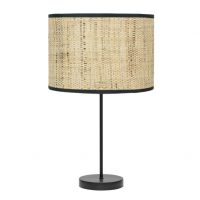 Sobremesa Alta Natasha 1xe27 Negro/cañizo 63x30x30 Cm