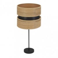 Sobremesa Alto Colet 1xe27 Negro/madera Clara 61x30x30 Cm