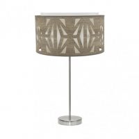 Sobremesa Alto Katerina 1xe27 Niquel/madera Gris 61x30x30 Cm