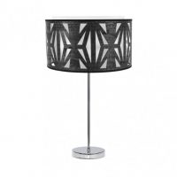 Sobremesa Alto Katerina 1xe27 Cromo/madera Negra 61x30x30 Cm