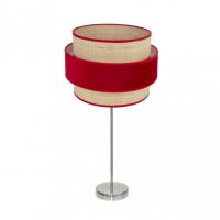 Sobremesa Alto Reyes 1xe27 Niquel/natural-rojo 64x30x30 cm