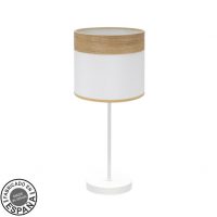 Sobremesa Cloe 1xe14 Blanco/blanca-madera Clara 42x18x18 cm