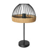 Sobremesa Gaston 1xe27 Negro/natural 46x25x25cm C/metal Y Rattan - Imagen 2