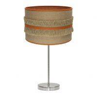 Sobremesa Grand Natalia 1xe27 Niquel/saco-naranja 62x30x30 Cm