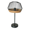 Sobremesa Hugo 1xe27 Negro/natural 46x25x25cm C/metal Y Rattan - Imagen 2
