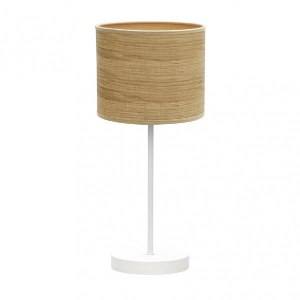 Sobremesa Jerte 1xe14 Blanco/madera Clara 42x17x17 Cm