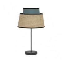 Sobremesa Jia 1xe14 Natural/turquesa 40x20x20 Cm