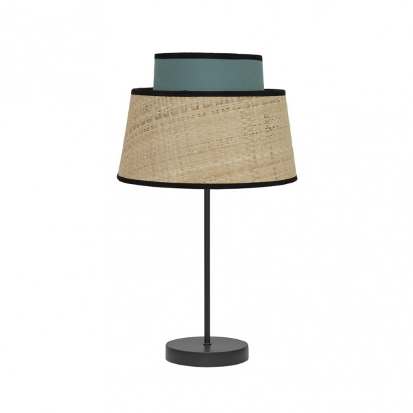 Sobremesa Jia 1xe14 Natural/turquesa 40x20x20 Cm