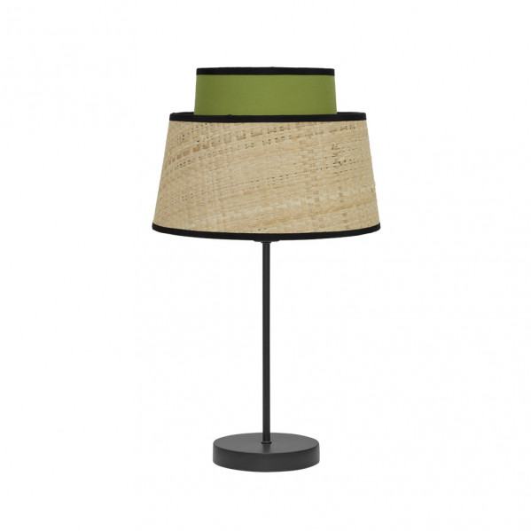 Sobremesa Jia 1xe14 Natural/verde 40x20x20 Cm