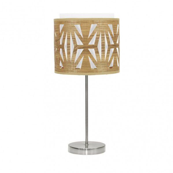 Sobremesa Katerina 1xe14 Niquel/madera Clara 42x17x17 Cm