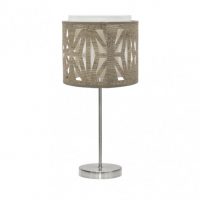 Sobremesa Katerina 1xe14 Niquel/madera Gris 42x17x17 Cm