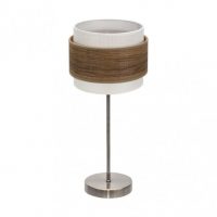 Sobremesa Myriam 1xe14 Cuero/Madera Oscura47x18x18 cm