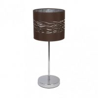 Sobremesa Niebla 1xe14 Cromo/marron-plata 43x17x17 Cm