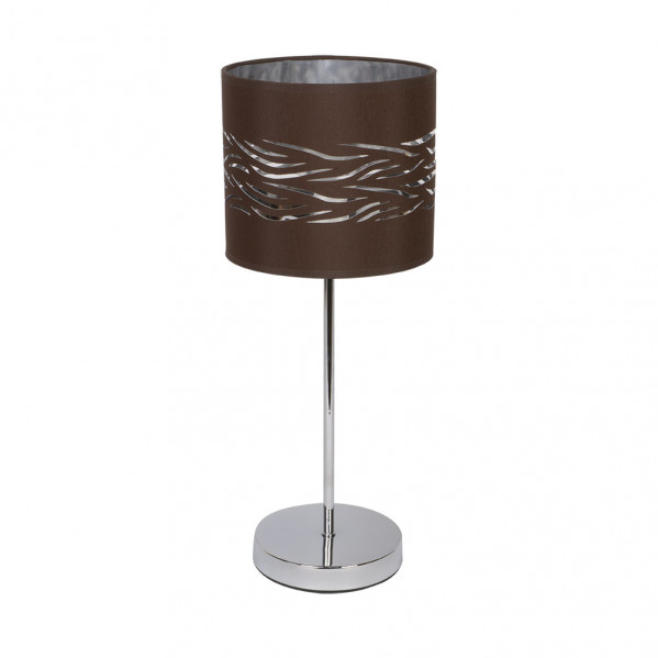 Sobremesa Niebla 1xe14 Cromo/marron-plata 43x17x17 Cm