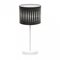 Sobremesa Piron 1xe14 Blanco/madera Negra 42x17x17 Cm