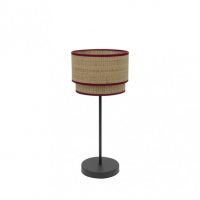 Sobremesa Roque 1xe14 Natural/rojo 41x18x18 Cm