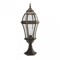 Sobremuro Exterior Aluminio Becrux 1xe27 Neg/oro 64,5x21x21 Cm Ip44