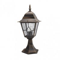 Sobremuro Exterior Aluminio Bootes 1xe27 Neg/oro 44x18,5x18,5 Cm Ip4