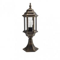 Sobremuro Exterior Aluminio Pollux 1xe27 Neg/oro 48,5x17x17 Cm Ip44