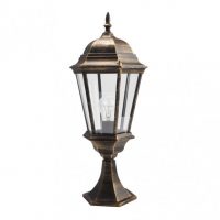 Sobremuro Exterior Aluminio Regulus 1xe27 Neg/oro 56x23x23 Cm Ip44