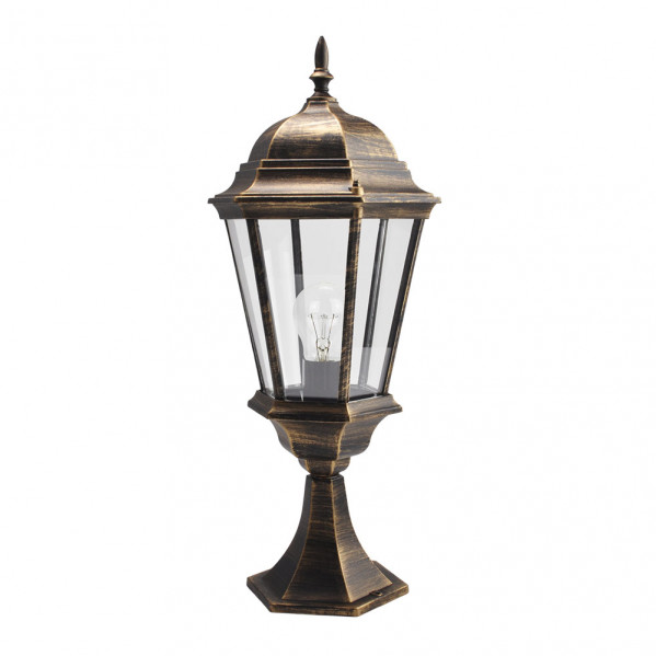 Sobremuro Exterior Aluminio Regulus 1xe27 Neg/oro 56x23x23 Cm Ip44