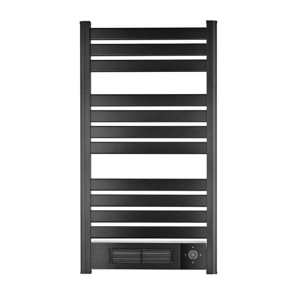 Toallero Elect.c/calefactor Ceramico Velez Negro 2000w Ptc 2modos Remoto,temporizador24h, Indicador Temperatura 102x55,5x3,8cm