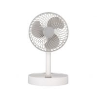 Ventilador Inalambrico Dc Portatil Jerico Blanco/gris 5w 3vel Recargable, Alim.usb, Orientable 3aspas Regx17x17cm