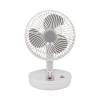 Ventilador Inalambrico Sobremesa Pacheco Blanco/gris 5w 3vel Recargable C/luz, Alim.usb, Orientable 3aspas 29x19x16cm