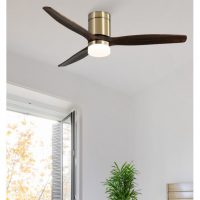 Ventil 20w Dc Aguilon Cuero 3 Aspas Roble 6 Velocidades C/remoto, Reg. Intensidad, Temporizador 30,5x132x132 Cm