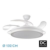 Ventilador Dc Esparta Maxi 80w 10255lm Blanco 132d 5asp 3000-4000-6000k Remoto+temporizador+memoria