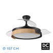 Ventilador Dc Provenza 72w 7200lm Negro/haya 3asp.desplegables 36/51x50/107d.3col, Remoto, Temporizador, Memoria - Imagen 2