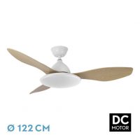 Ventilad Dc Blan/hay Yael 72w 3000-4000-6000k 122d 7200lm 3asp. Remoto+temporizador+memoria