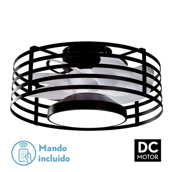 Ventilador 22w Dc Xaloc Negro 7Aspas Blancas 6vel 3000-4000-6500 28x57,8x57,8cm C/remoto, Memoria Y Temporizador