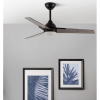 Ventilador 22w Dc Argestes Negro 3 Aspas Gris  6Velocidades 3Colores 2180lm 132D C/remoto, Memoria Y Temporizador