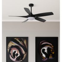 Ventilador DC 24w Galleo Negro 5 Aspas 137d 2400Lm 6 velocidades 3000-4000-6500k C/remoto,memoria Y Temporizador