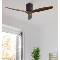 Ventilador Dc Aguilon Marron 3 Aspas Roble 6 Velocidades Sin Luz Remoto Y Temporiz.132d