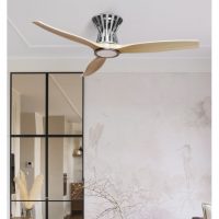 Ventilador Dc Baltir 18w Niquel/haya 3aspas132d Regulable Intensidad 2250lm 3000k,4000k,6000k Remoto+temporizador+memoria