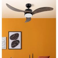 Ventilador Dc Bembezar 24w Negro 3aspas Roble 107d 2424 Lm 3000-4000-6500k Remoto+regulador Intensidad+temporizador+memoria