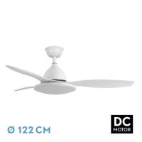 Ventilador Dc Blanco Yael 72w 3000-4000-6000k 122d 7200lm 3 Aspas, Remoto+temporizador+memoria