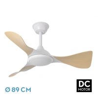 Ventilador Dc Caiman 36w 3600lm Bla/hay 89d 3aspas 6vel 3000-4500-6500k Remoto+reg.intensidad+memoria+temporizador