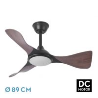 Ventilador Dc Caiman 36w 3600lm Negro/roble 89d 3aspas 6vel 3000-4500-6500k Remoto+reg.intensidad+memoroa+temporizador