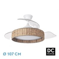 Ventilador Dc Canario 59w Blanco/natural 3asp.107d 6980lm 3000-4500-6500k Reg.intensidad+remoto+memoria+temporizador